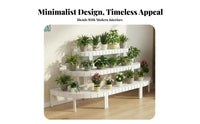 Multi-Tier Plant Shelf Space-Saving Multi-Level Quarter-Circle Rack Curved Shape