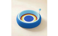 Woven Cat Scratcher Bed with Ball Toy Textured Cat Scratcher Bed Interactive Pet Supply Comfortable for Playful Cats, Living Room, Apartment