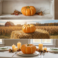 Pumpkin Decorations Orange Foam Pumpkins Indoor Faux Pumpkins for Decorators, Photographers, Table Settings, Photography Props, Autumn Harvest