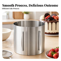 Measurement Markings Adjustable Cake Mold Side Handles Adjustable Cake Band Brushed Metal