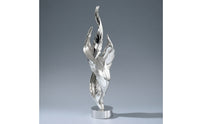 Feather Figurine with Round Base Sculptural Statue Elegant for Bookshelf