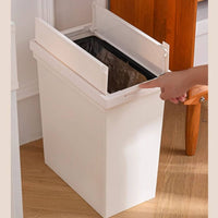 Trash Can with Press Push-down Lid Minimalist Trash Bin with Press Lid Rectangular Waste Bin for Bedroom