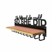 Upgrade Version Medal Rack with Hooks Sturdy Metal Award Display Shelf