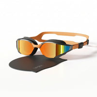 Mirrored Swim Goggles with Swim Cap Sleek Eyewear Adjustable for Athletes