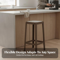 Minimalist Design Backless Counter Stool Stable Widened Base Bar Chair Floor Protection Hoop Seating Furniture Easy Assembly for Adults, Cafe Owners, Homeowners, Kitchen Island, Dining Room