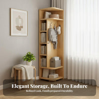 Space-Saving Corner Hall Tree Multi-Functional Corner Storage Unit complimentarystanding Garment Rack Easy Assembly for Apartment Dwellers, Homeowners, Families, Bedroom, Small Spaces, Entryway, Dorm Room