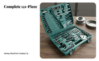 121 Pieces Portable Case 121 Piece Auto Repair Tool Kit Quick Release Car Maintenance Combination Tool Set Non-Slip Grip Long-Lasting for Repairmen, DIY Enthusiasts, Homeowners, Workshop, Garage, Roadside Emergency