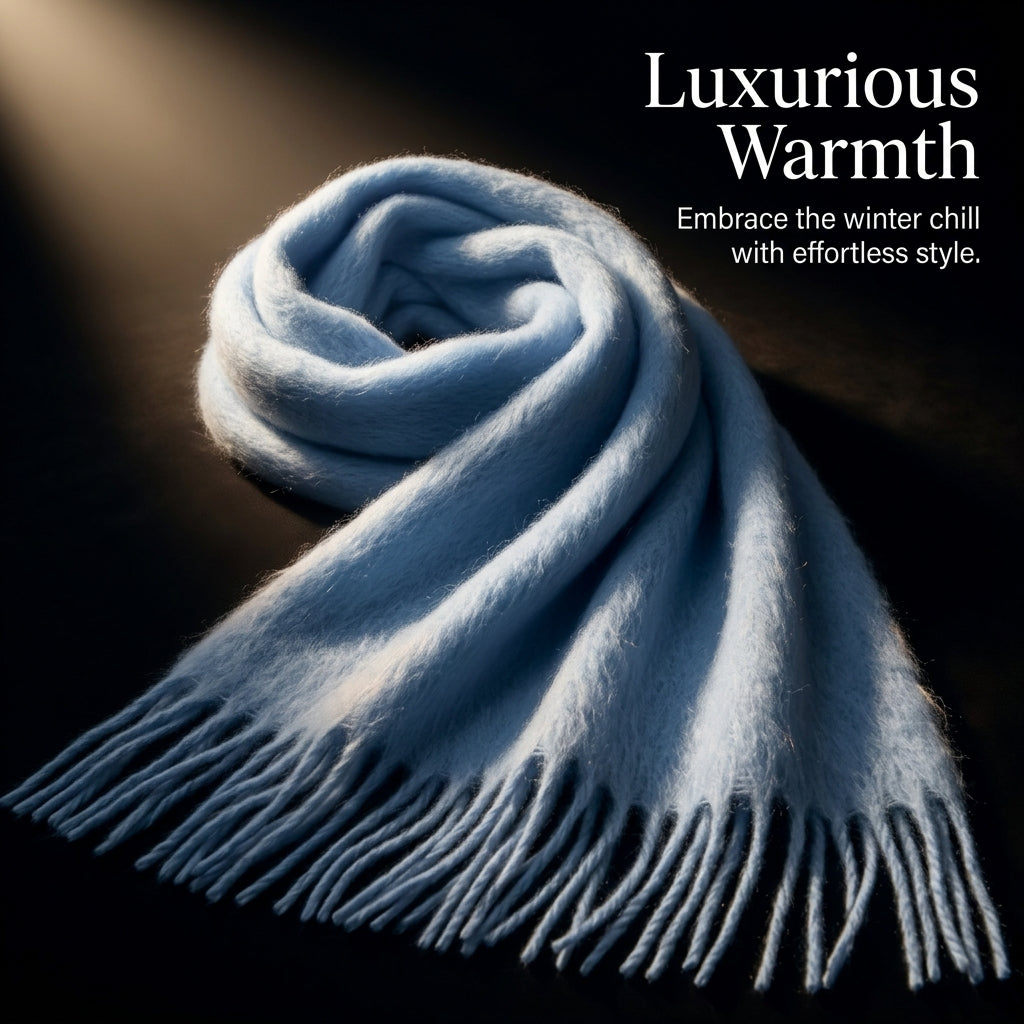 Plaid Scarf for Women Winter, Mohair Long Shawl Wrap Weather, Oversized Thick Warm Scarves, Soft Accessory