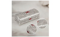 Metal Jewelry Box Decorative Jewelry Box with Hinged Lid Classic Small for Women, Dresser, Vanity
