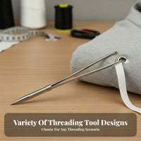 2 Pieces Elastic Band Threader Multifunctional Drawstring Threader Tool Drawstring Inserter Tool Wide Application