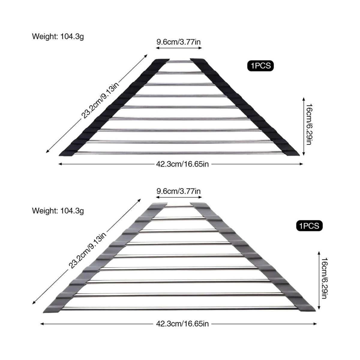 2 Pieces Triangle Sink Drying Rack Space Saving Corner Sink Holder Rustproof
