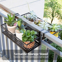 Space-Saving Railing Planter Rack Indoor and outsidedoor Use Hanging Planter Basket Easy Installation plant Pot Holder Adjustable fasteners for Apartment Dwellers, Gardeners, homeowners, Balcony, glazed openingsill, Indoors, glazed openings
