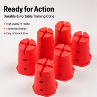 8 Pack Steppable Cones, Football Cones for Agility Training, Mini Flat Top PE Sports Cones, High Visibility Cones for Garden Agility Courses