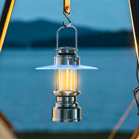 Stepless Dimmable Rechargeable Lantern with Handle Waterproof Vintage Camping Lantern Easy to Carry USB Camping Light Water-Resistant for Emergency