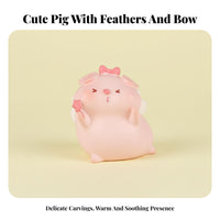 Cute Pig Statue Adorable Design Ornament Decorative Cartoon Pig Figurine for Kids, Girls, Car Dashboard, Office, Nursery