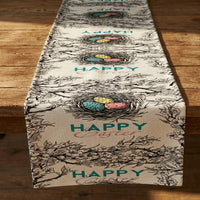 Easter Table Runner Decorative Bunny Egg Print Table Runner Heat Insulating Home Decoration for Party Hosts, Homeowners, Kitchen