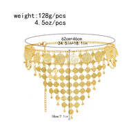Shiny Finish Gold Coin Belly Dance Belt Boho Design Metal Belly Dance Waist Belt for Stage Performance
