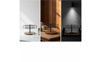 Tumbler Organizer with Wooden Base Countertop Tumbler Holder Rack Stylish Rotating Cup Organizer for Collectors, Kitchen