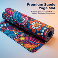 Non-Slip Mat Towel Suede Microfiber for Hot Pilates Gym Workout, Fitness with Mesh Carrying Bag, 72"X 26.8