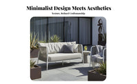 4 Pieces Weather-Resistant 4-Piece Woven Sofa Set Modern Design outsidedoor Furniture Water Repellent paddings Lounge Group Removable padding enclosures for Hospitality Businesses, Patio Entertainers, Balcony, Garden, waterside, Porch