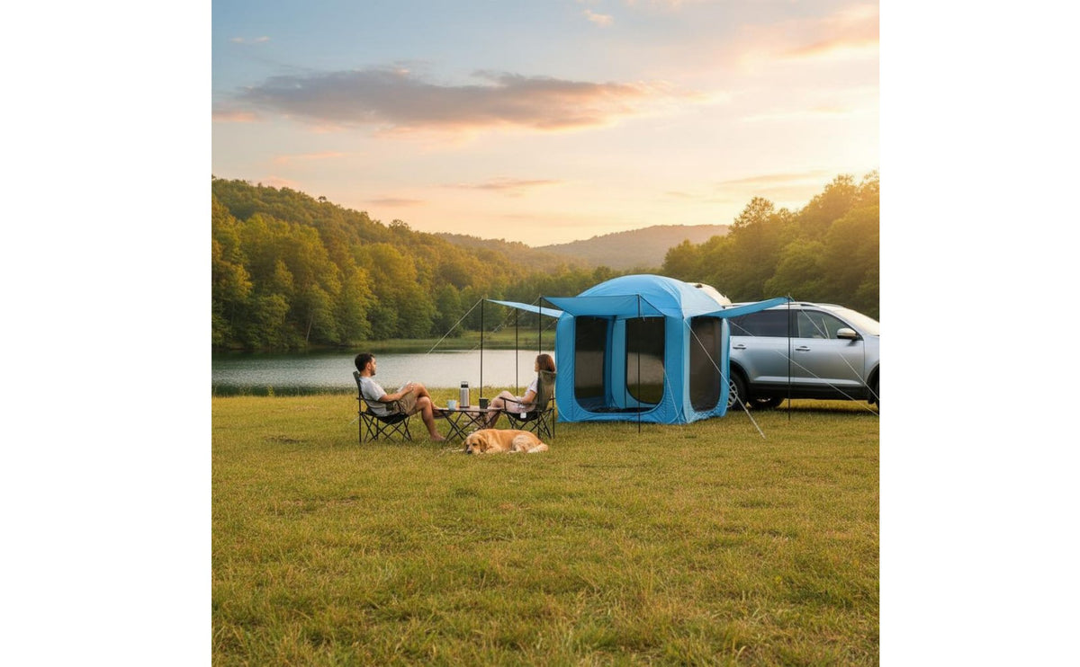 Vehicle Rear Extension Tent Rainproof SUV Tailgate Tent Quick Open Outdoor Gear for Campers, Families, Road Trips, Tailgating