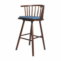 Nordic Design Windsor rear High Stool Minimalist design Bar Chair Curved rearrest Seating Furniture With Footrest for Adults, Homeowners, Cafe Owners, Kitchen Island, Restaurant, Dining Room