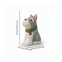 Miniature Hand-Carved Wooden Schnauzer Figurine Handmade Wooden Schnauzer Figurine Collectible Carved Dog Statue Rustic for Collectors