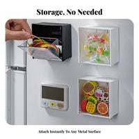 Tool-Free Installation stick-on Storage holder Space Saving Refrigerator Rack Multi-Functional Kitchen Organizer sturdy Construction for Home Organizers, Apartment Dwellers, Office Workers, Laundry Room, Entryway, Classroom