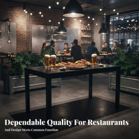 Chinese Design Square Table and Backless Stool Set Tavern Design Bar Furniture Black Finish Breakfast Nook Sturdy Construction for Restaurant Owners, Interior Designers, Homeowners, Nightclub, Dining Room, Small Areas, Kitchen