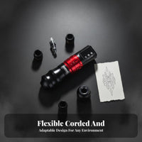 Adjustable Stroke Wireless Rotary Pen Coreless engine Cordless Pen Long Battery Life skin art Equipment Low Vibration & Noise for Professionals, Beginners