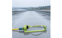 Curved Metal Tube Brass Nozzle Sprinkler Green Base Lawn Sprinkler Hose Connection Outdoor Watering Compact