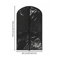 Hanging Garment Bag with Pockets Non-Woven Hanging Garment Bag Dress Cover with Clear Window Space-Saving Organizer Foldable
