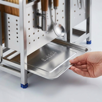 Stainless Steel Pot Lid Holder Kitchen Organizer, Multi-functional Board Holder, 304 Stainless Steel, Rust Resistant Kitchen Storage Rack