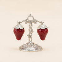 Strawberry Condiment Server Vintage-Style Tableware Ornate for Hosts