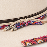 Fedora Hat for Men and Women with Wide Brim for Winter, Felt with Hand Embroidered Detail for Autumn Outings