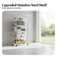 Multi-Tier Vegetable Basket Stand Multifunctional Multi-Tier Storage Rack Detachable Baskets Microwave Stand with Wheels for Pantry, Dorm Room, Office