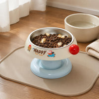 Raised Pet Bowl Cartoon Print Elevated Feeder