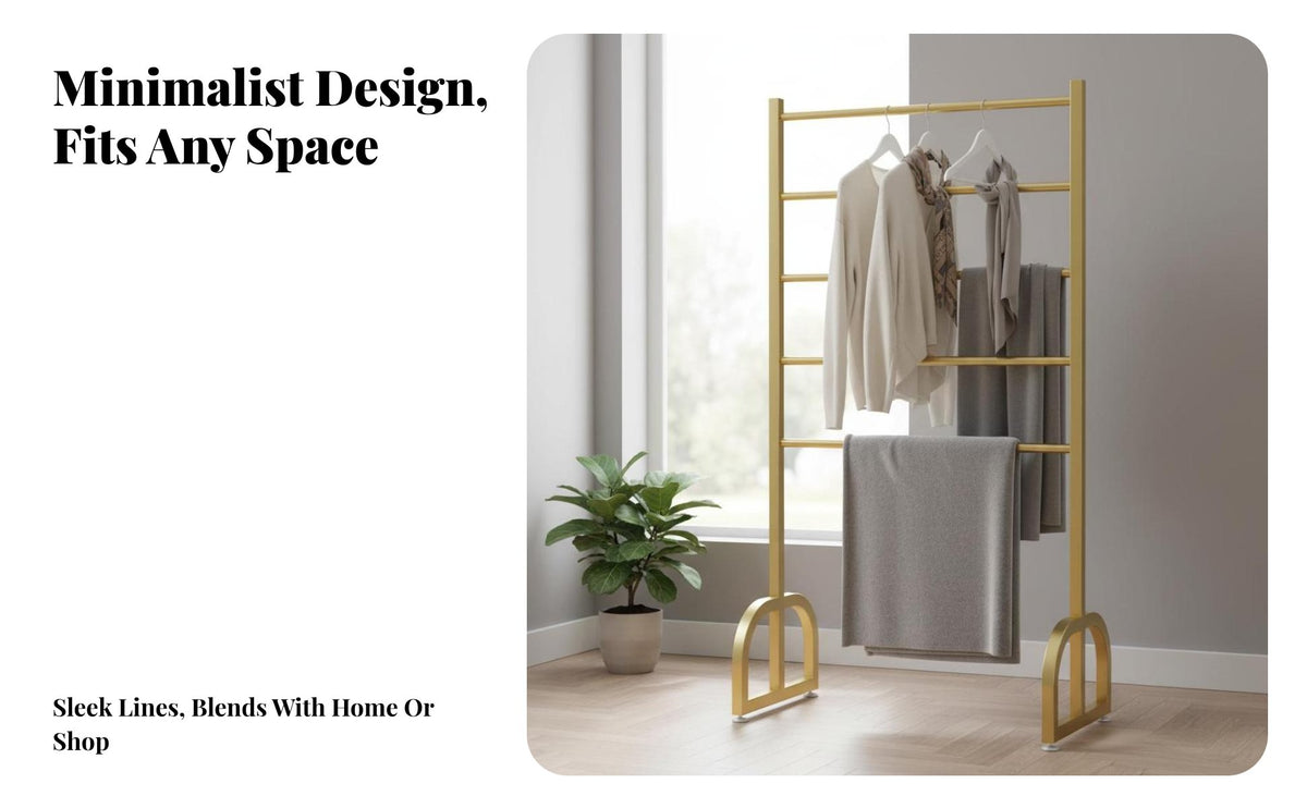 Freestanding Multi-Tier Clothes Rack Large Capacity Garment Stand Space-Saving Display Shelf With Shelves for Boutique Owners, Homeowners, Clothing shop, temporary retail space Shop, changing area, Entryway
