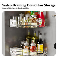 Drilltool-Less Installation Transparent Corner Shelf No Drilling Required Bathroom Accessory Easy to Install Shower Organizer Waterproof Adhesive for Homeowners, Families, Students, Washroom, Kitchen, Laundry Room