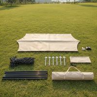 Outdoor Camping Tarp Tent with Table and Chairs Set, Sunshade Rainproof Picnic Shelter
