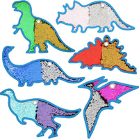 Bright Blue Edging Tactile Sequin Dinosaur Textured Dinosaur Wall Panel for Children