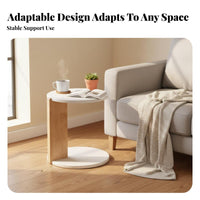 2 Pieces Round Shape Nesting Table Set Space-Saving Household Furniture Sturdy Construction Modern design for Apartment Dwellers, Homeowners, Families, Living Room, Small Spaces, Lounge Area, Bedroom