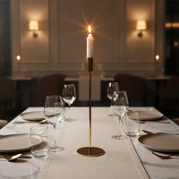 6 Pieces European Classical Design Gold Metal Candle Holder Minimalist Design Long Stem Candlestick Set for Wedding
