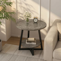 Round Side Table Contemporary Circular End Table Compact for Living Room, Reading Corner, Apartments