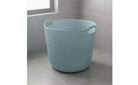 Large Capacity Plastic Laundry Basket Breathable Design Mesh Clothes Hamper Long-Lasting PP Material Round Organizer Basket with Handles for Bathroom