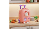Parent-Child Interaction Rolling Suitcase Play Kitchen Early Learning Mini Kitchen Playset Educational Travel Play House Fine Movement Skills for Children, Toddlers, Home, Playroom