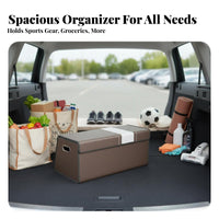 Multi-Compartment foldable luggage Box Portable with Handles Trunk Organizer Large Capacity Vehicle Storage Multiple Pockets for Car Owners, Families, Travelers, Grocery Shopping, highway journeys, Camping, Garage