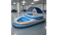 Backrest Inflatable Boat Raft Raised Seat PVC Buoyant Boat Blue and White Water Craft