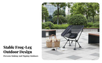 Foldable Design Lightweight Moon Chair Easy to Assemble Ultralight Camp Chair Quick Setup Camping Furniture Stable Structure for Motorcyclists, Backpackers, Motorcycle Touring, Picnics, Backyard, Backpacking