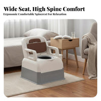 Bedside Potty Chair With Armrests Portable Toilet Sturdy and Stable Easy to Clean for Seniors, Indoor, Bathroom